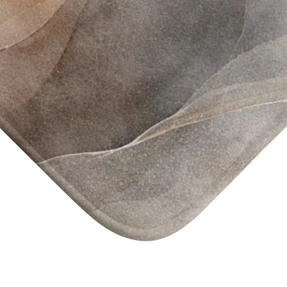 Neutral Watercolor Abstract Bath Mat | Earth Tone Bathroom Rug