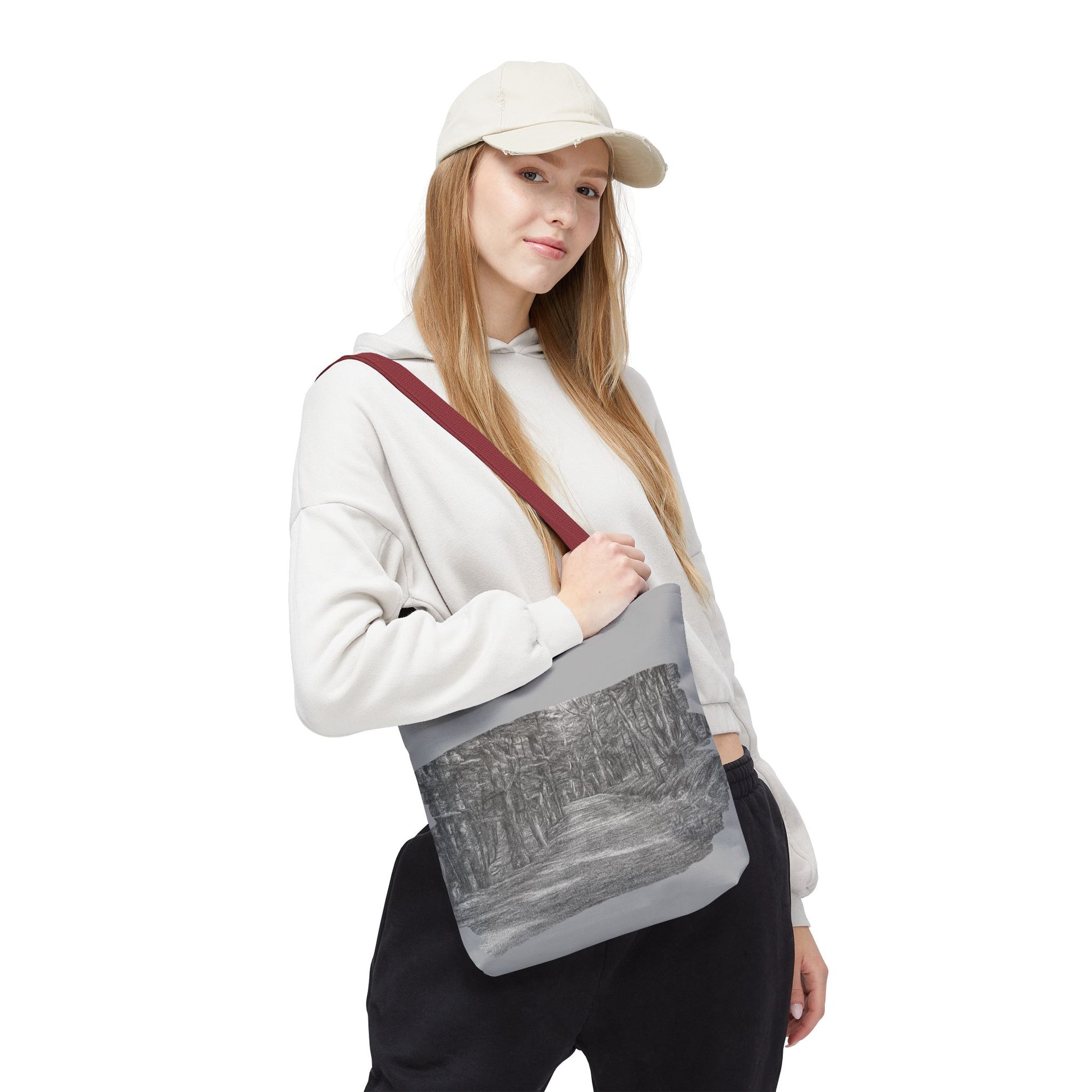 Scenic Path Tote Bag, Reversible Tote, Eco-Friendly Shopper, Outdoor Adventure Bag, Gift for Nature Lovers, Stylish Carryall - TRV