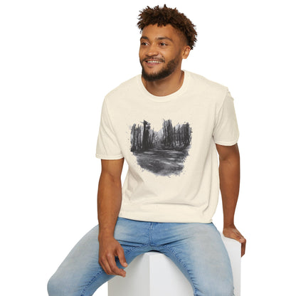 Minimalist Nature-Inspired Unisex Softstyle T-Shirt, Casual Wear, Everyday Style, Gift for Nature Lovers, Eco-Friendly Fashion