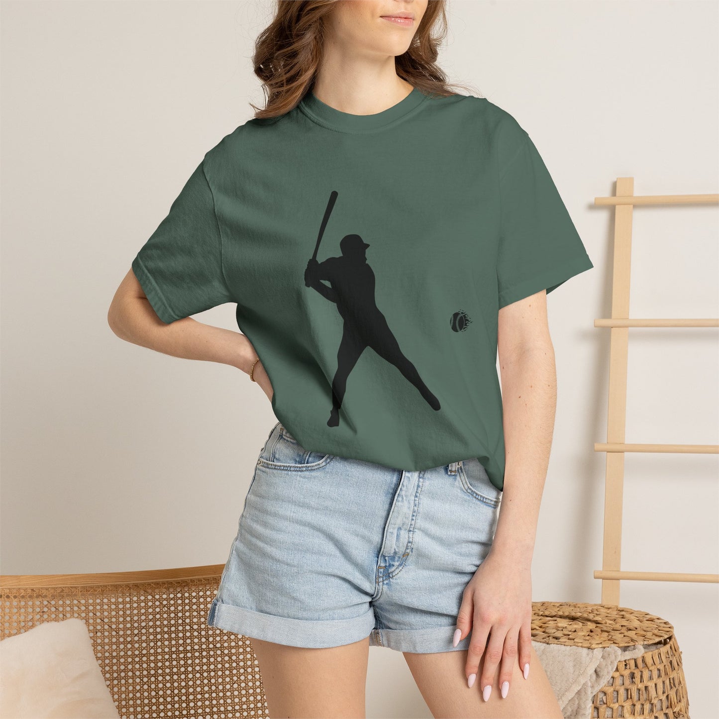 Unisex Baseball Silhouette Tee, Casual Wear, Sports Fan Apparel, Gift for Athletes, Summer Outing Outfit, Soft Cotton Shirt