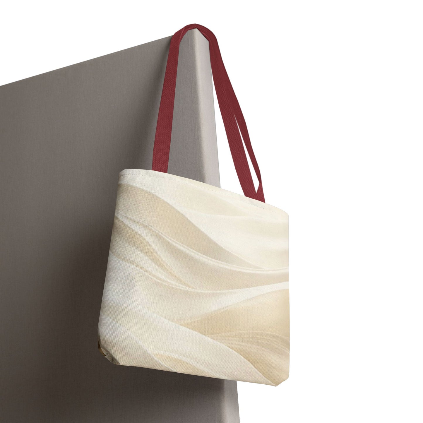 Cream Abstract Waves Tote Bag | Neutral Swirl Pattern