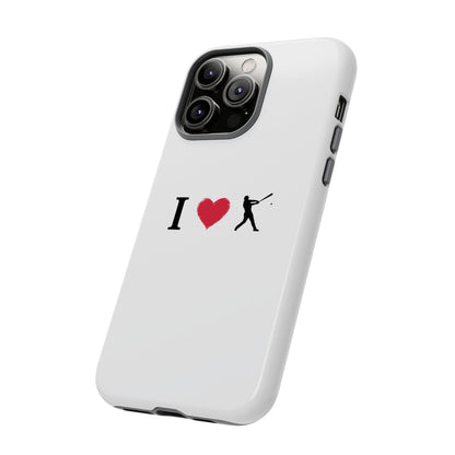 Baseball Love Phone Case, Tough Cases for Sports Lovers, i Heart Baseball Protection, Gift for Players, Cute Sports Case - TRV
