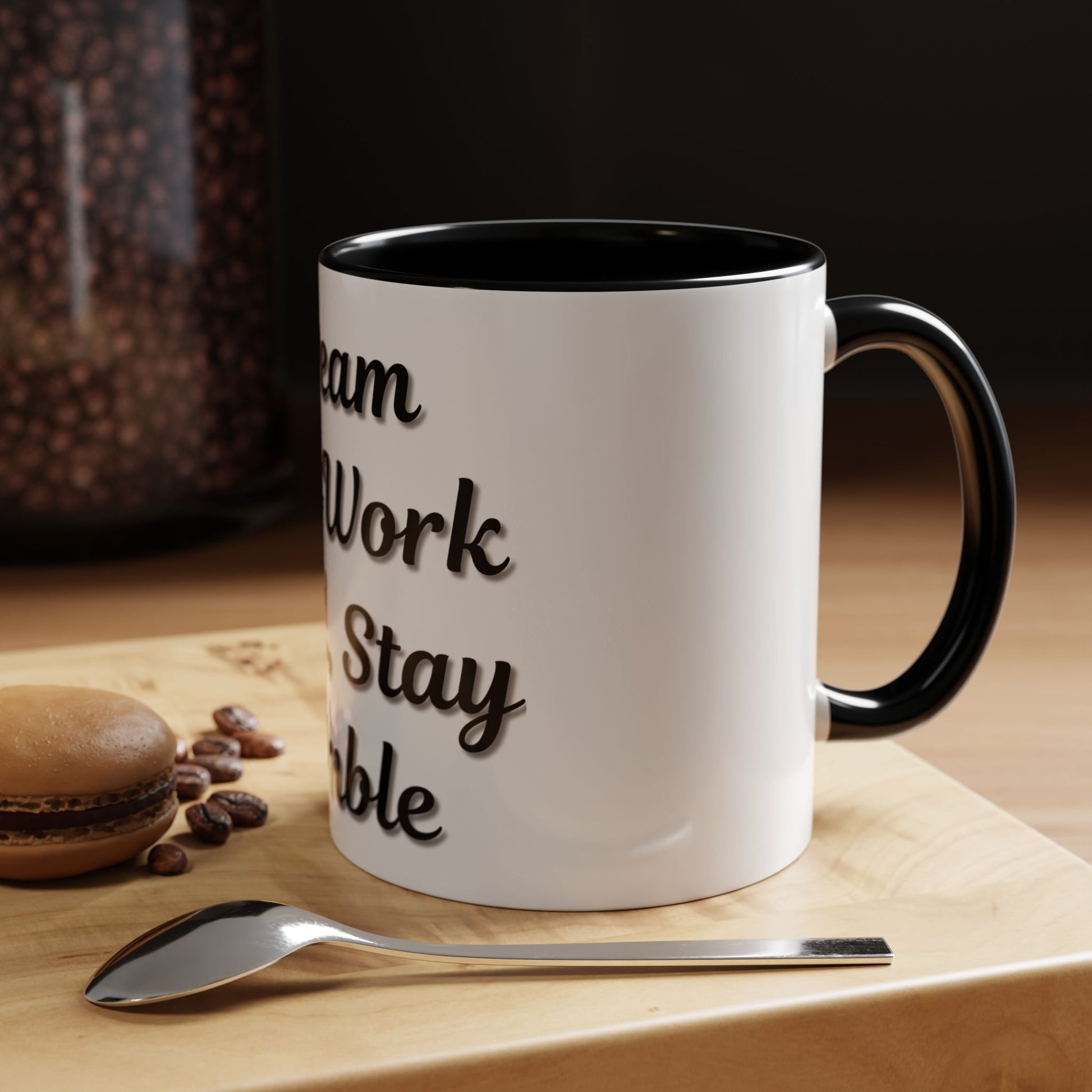 Inspirational Accent Coffee Mug - "Dream Big, Work Hard, Stay Humble" - Motivational 11/15oz - TRV