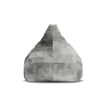 Gray Watercolor Marble Bean Bag Chair Cover | Abstract Tie-Dye