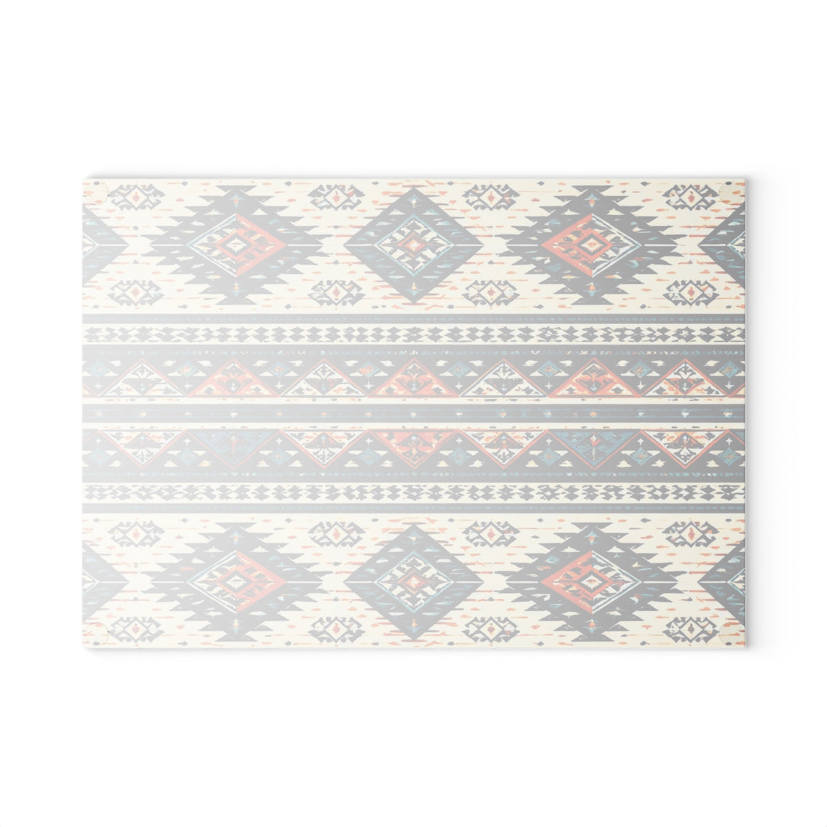Southwestern Aztec Pattern Glass Cutting Board — Rustic Kitchen Decor