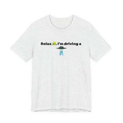 Alien Driving Unisex Tee - Fun Casual Shirt, Gifts for UFO Lovers, Quirky Humor T-Shirt, Perfect for Road Trips, Unique Birthday Present