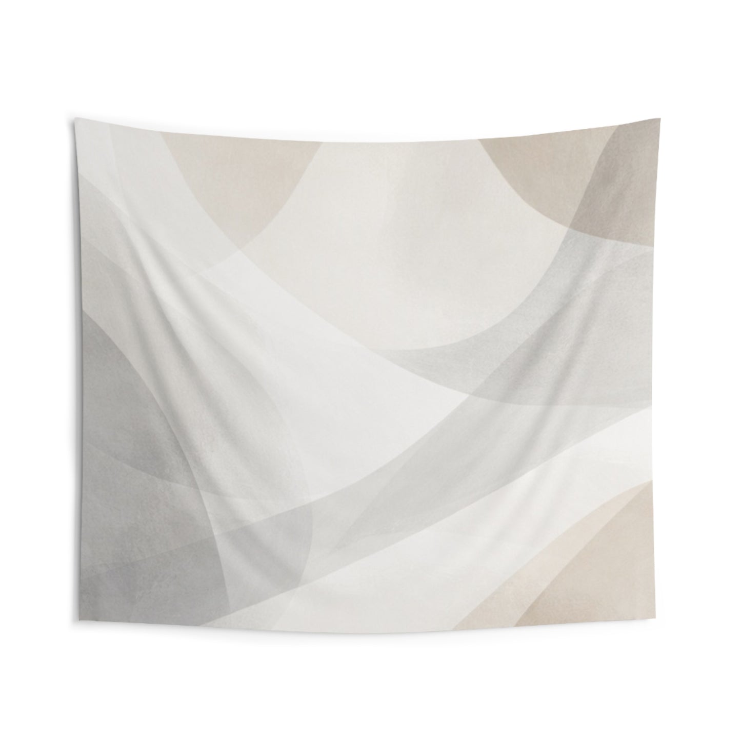 Neutral Abstract Waves Indoor Wall Tapestry | Minimal Geometric Art