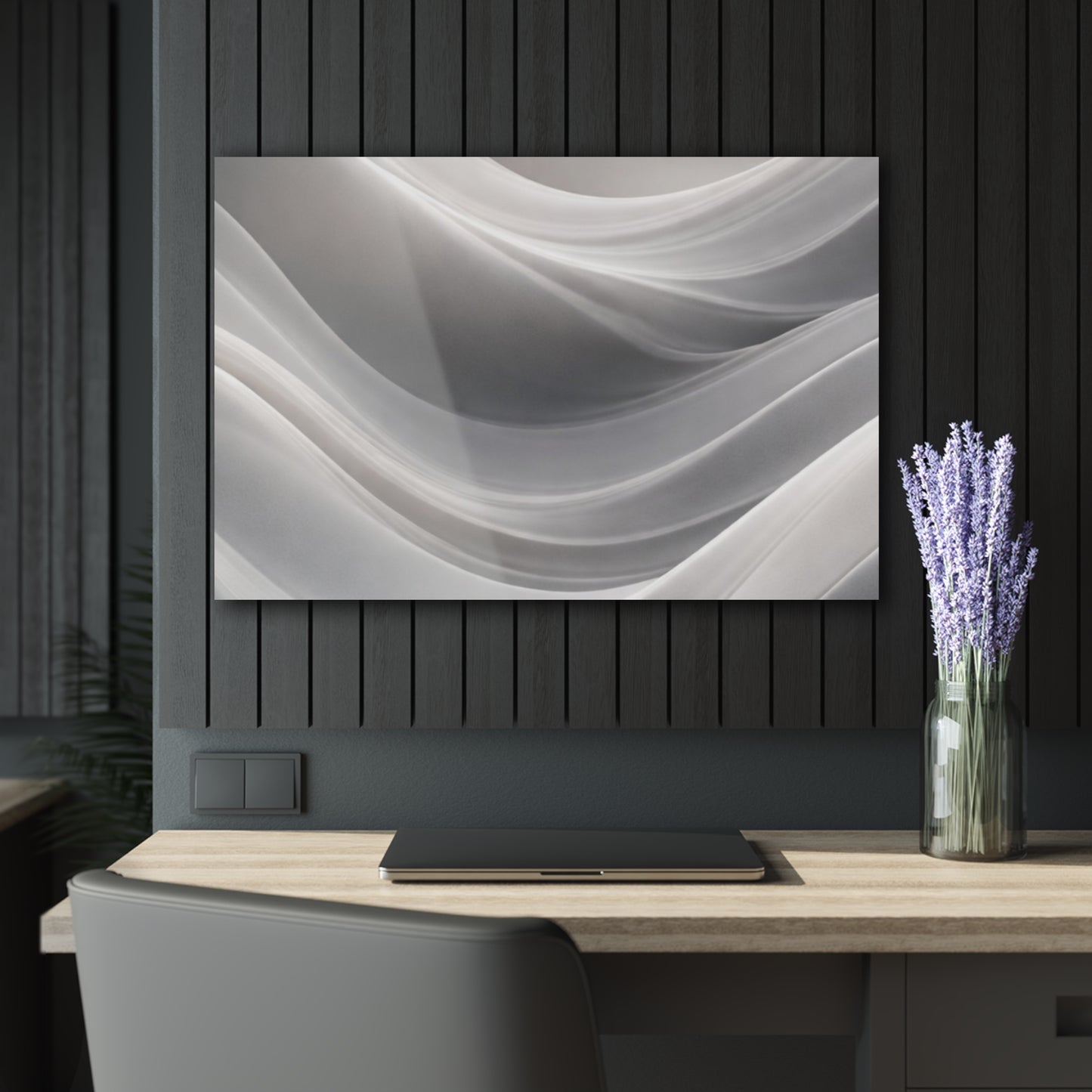 Abstract White Wave Acrylic Print | Wall Art