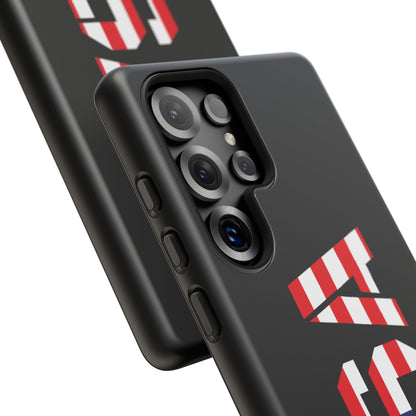 USA patriotic phone case with American flag design, durable tough case for iPhone from Printify.