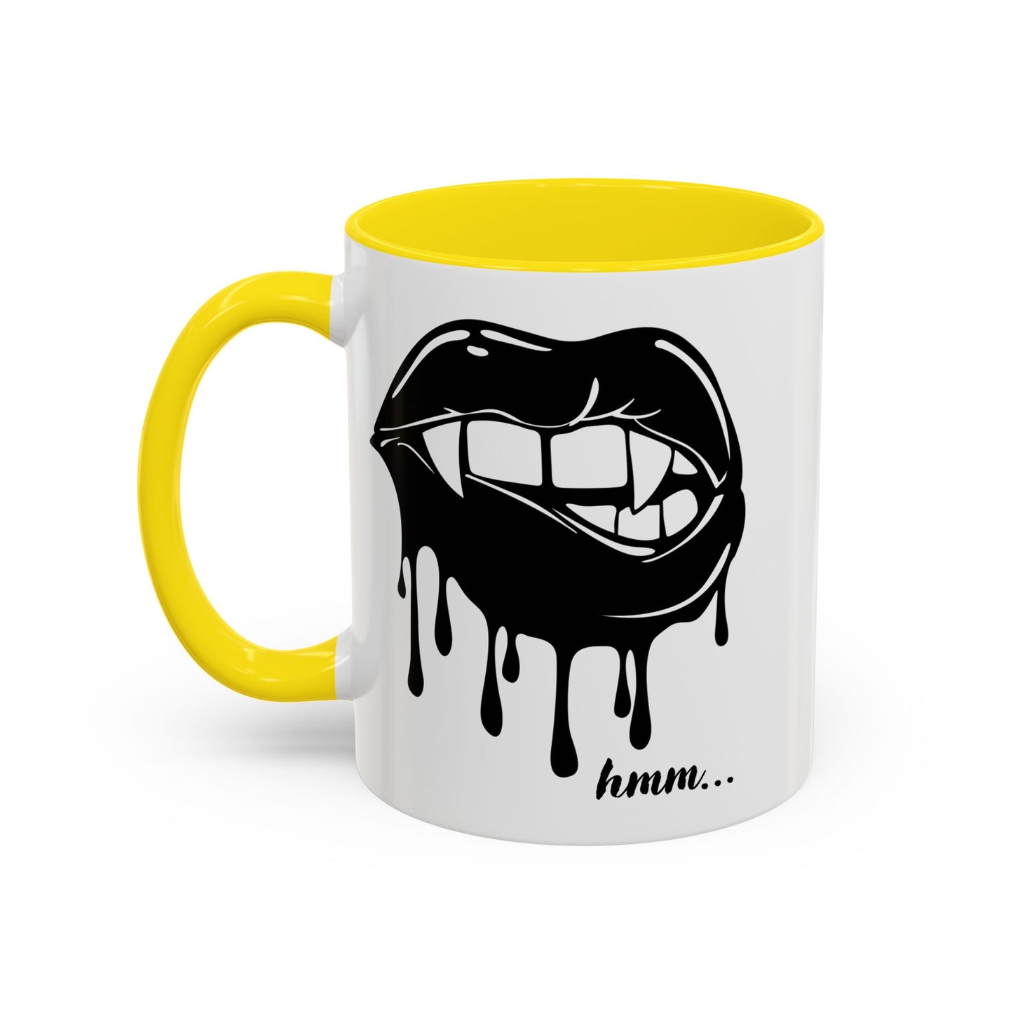 Dripping Lip Coffee Mug – "hmm..." Accent Ceramic Mug (11/15oz)