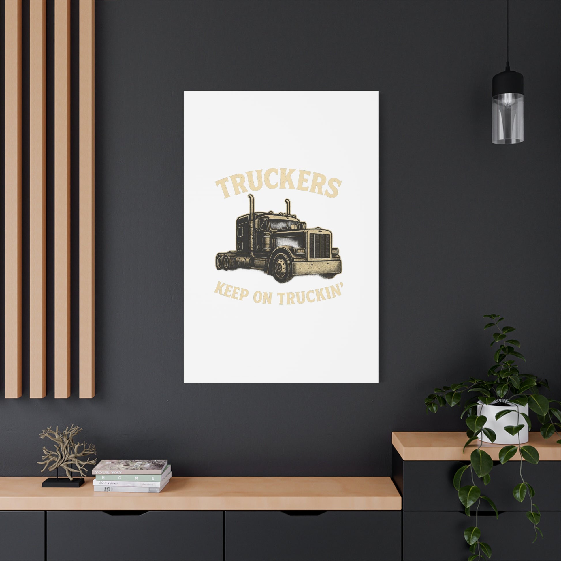 Truckers Canvas Wall Art, Keep on Truckin' Decor, Gift for Drivers, Trucking Artwork, Transportation Gift - TRV