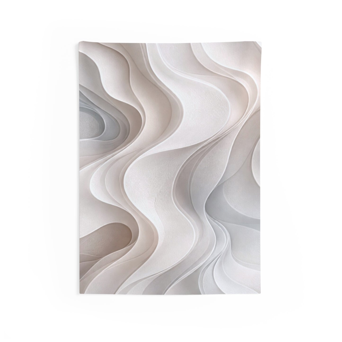 Abstract Neutral Wave Tapestry — Modern Minimalist Wall Art