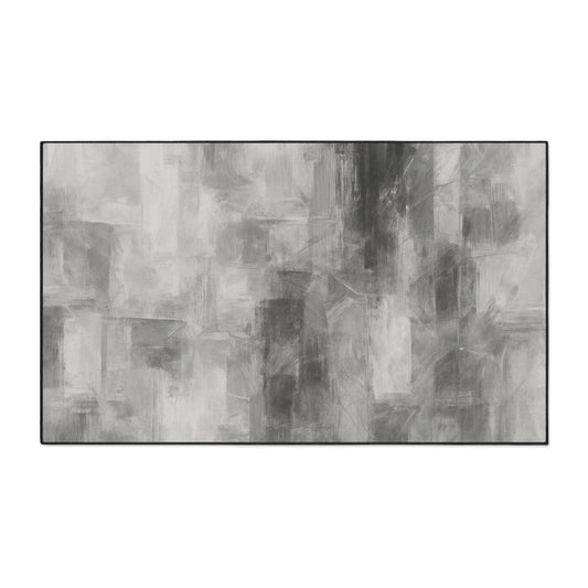 Modern abstract floor mat by Printify, heavy-duty rug for kitchen or entryway with colorful, abstract design and durable material.