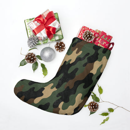 Camouflage Christmas Stocking – Green Camo Holiday Stocking