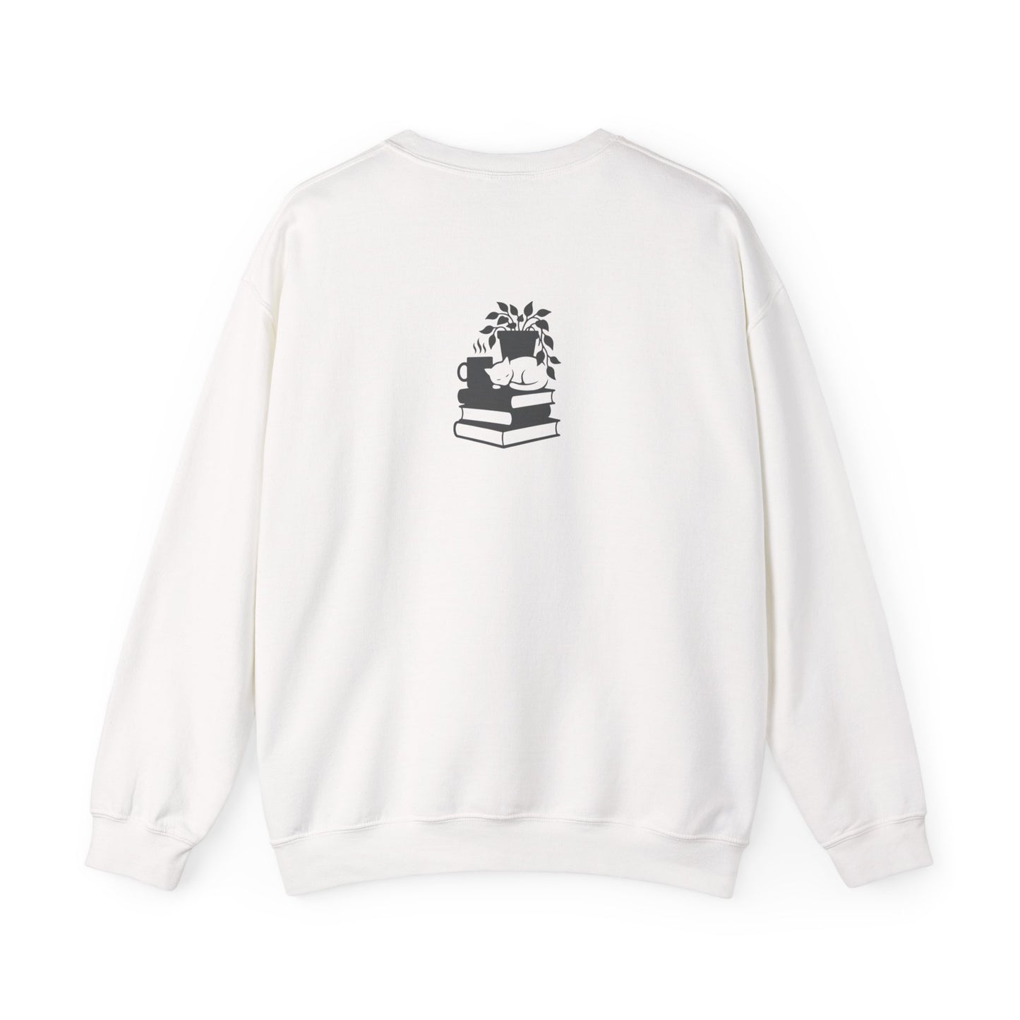 Stack of Books with Mug and Plant Sweatshirt | Cozy Reading Crewneck