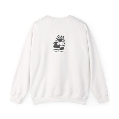 Stack of Books with Mug and Plant Sweatshirt | Cozy Reading Crewneck