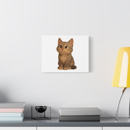 Adorable Cat Canvas Art, Cute Cat Wall Decor, Pet Lover Gift, Nursery Wall Art, Animal Print, Modern Home Decor - TRV