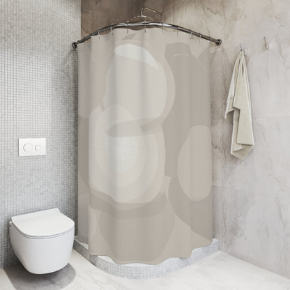 Neutral Abstract Bokeh Shower Curtain | Modern Geometric Bathroom Decor