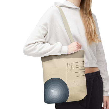 Abstract Neutral Waves Tote Bag | Geometric Circle Pattern