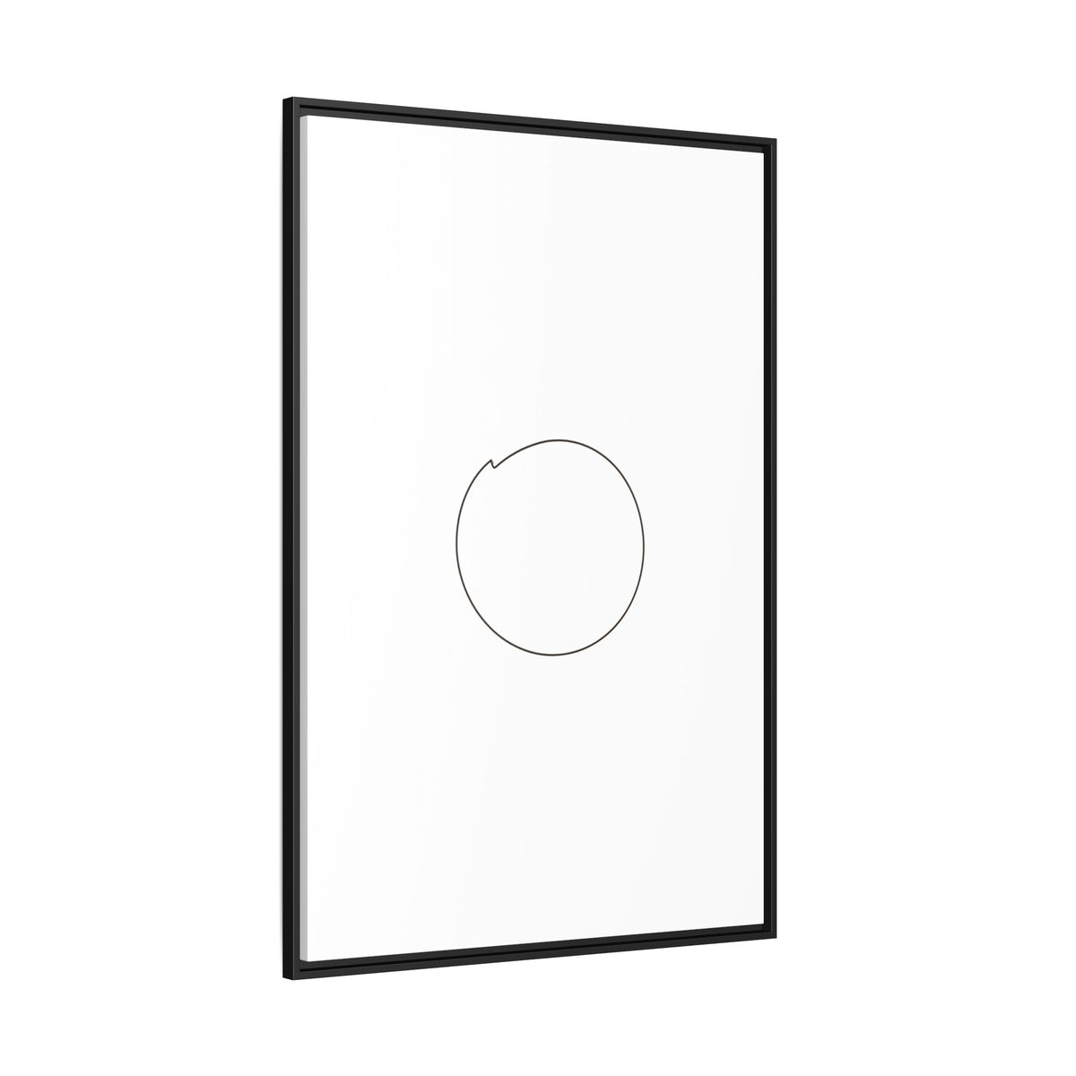 Framed matte canvas wall art featuring a minimal circular line design, by Printify, suitable for modern home decor.