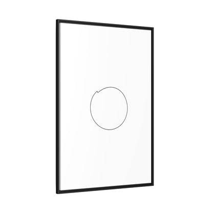 Framed matte canvas wall art featuring a minimal circular line design, by Printify, suitable for modern home decor.