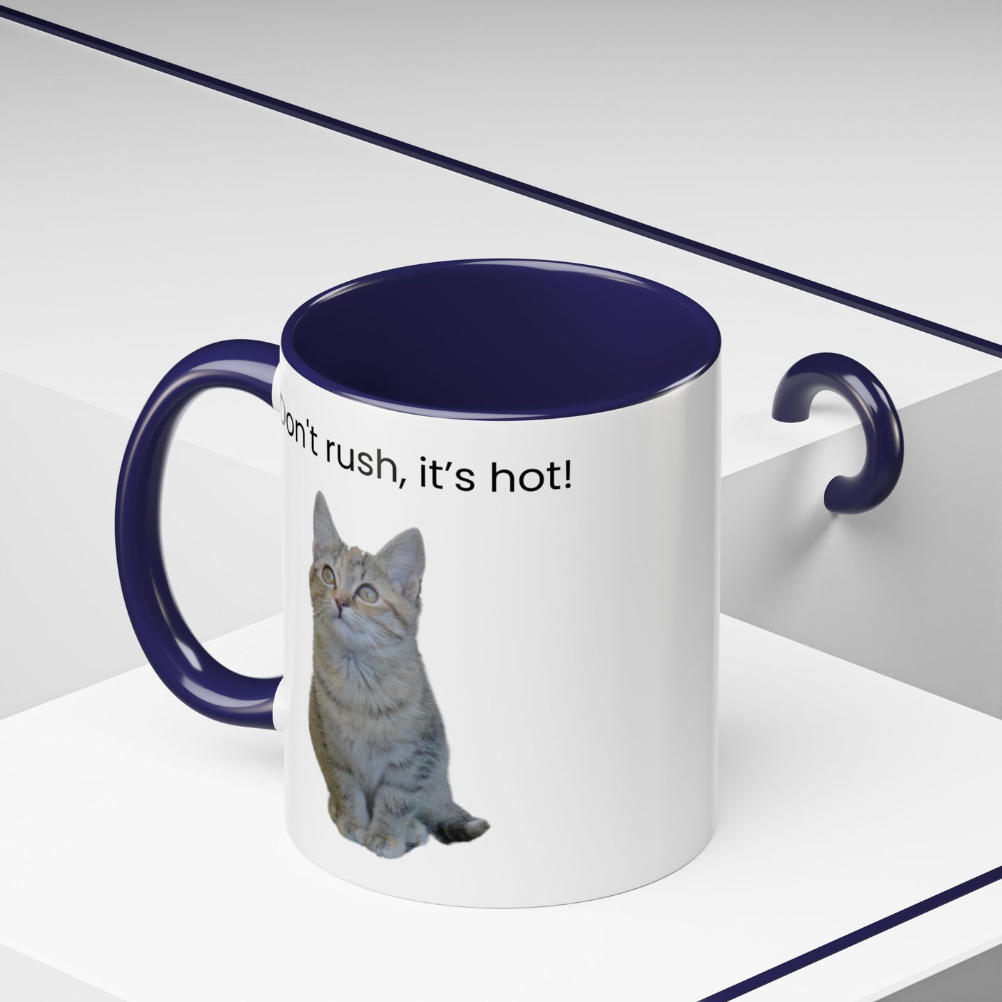 Cute Cat Coffee Mug - "Don't Rush, It's Hot!" - TRV