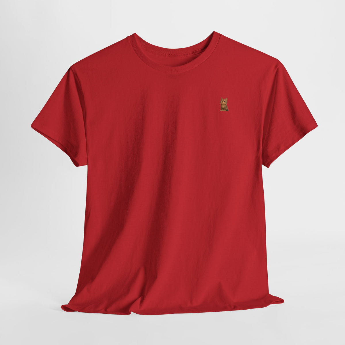 Brown kitten graphic T-shirt for cat lovers, featuring a cute cat design on a comfortable printify T-shirt.