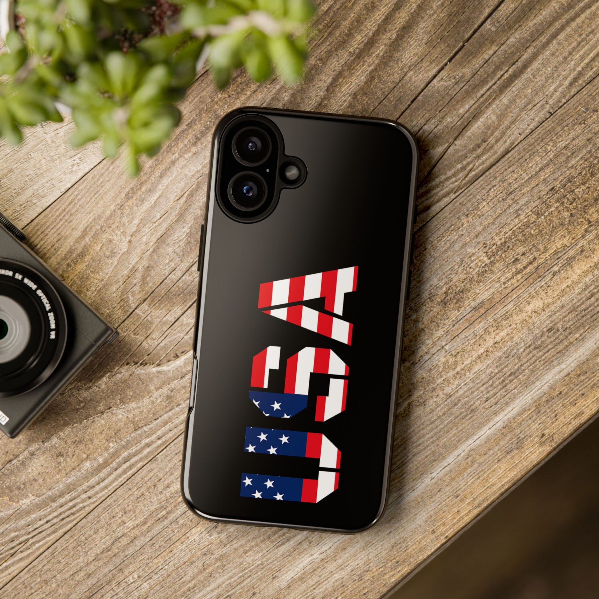 American flag phone case by Printify, durable tough case with patriotic patriotic design for smartphones.