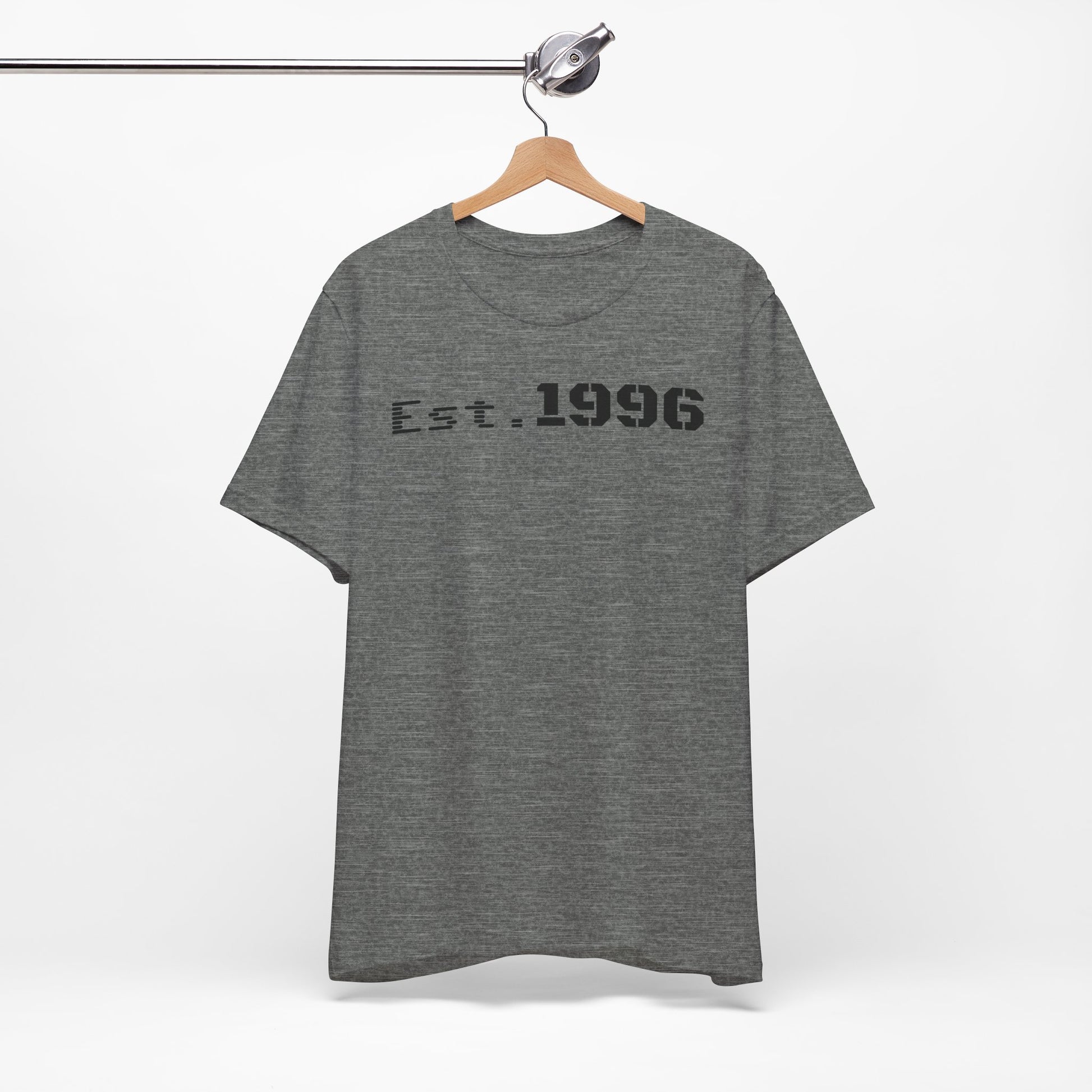 Unisex Jersey Tee - 'Est. 1996' Graphic Shirt, Birthday Gift, Casual Wear, Vintage Style, Retro Fashion, Gift for Him/Her - TRV