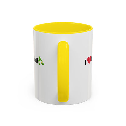 I Love Football Accent Coffee Mug, Perfect Gift for Sports Lovers, Football Enthusiasts, Unique Mug for Game Days, Home or Office Decor - TRV