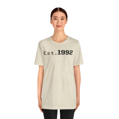 Est. 1992 Unisex Jersey Tee - Retro Birthday Gift, Casual Wear, Cool Vintage T-Shirt, Gift for Him, Gift for Her - TRV