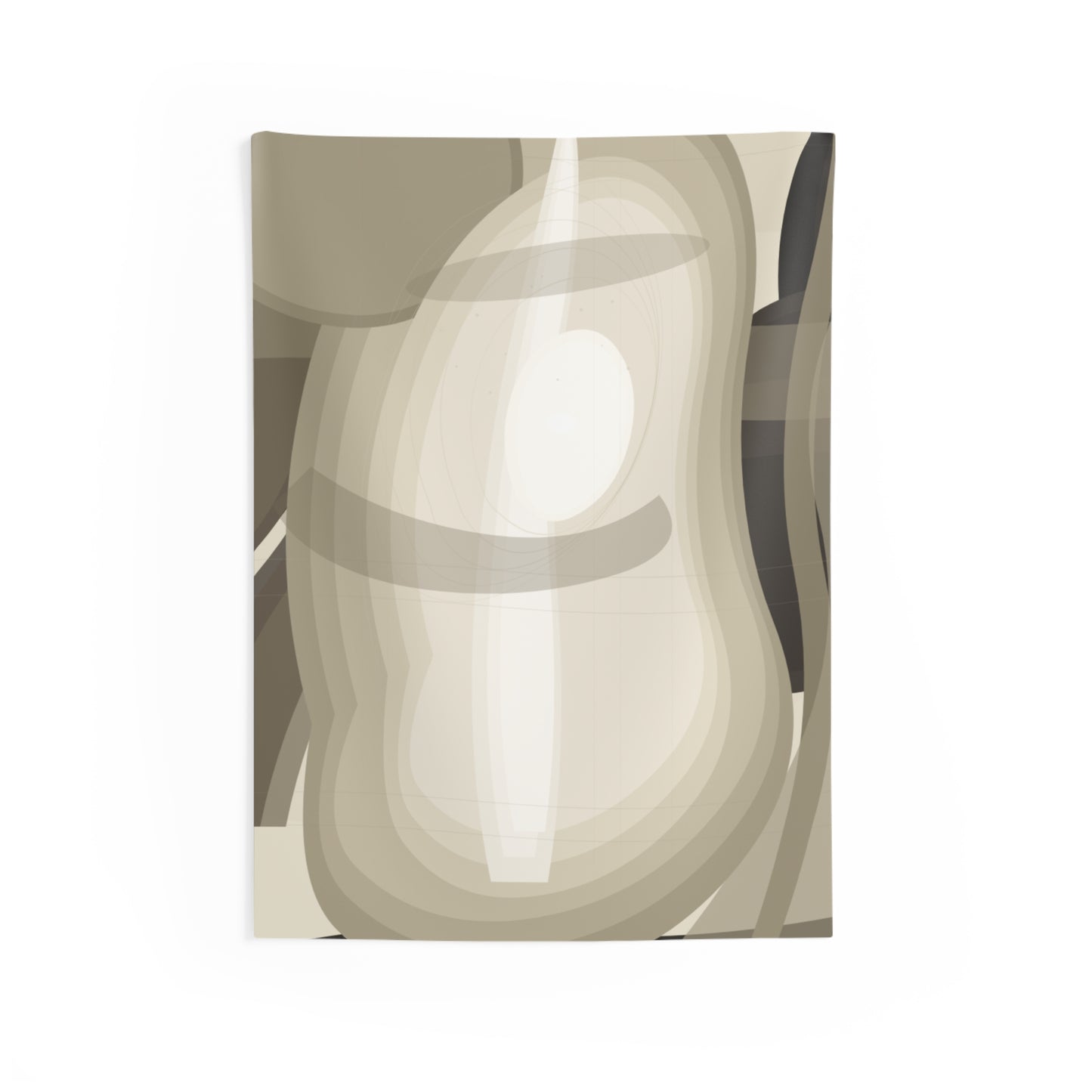 Abstract Neutral Tapestry — Beige Organic Shape Wall Art