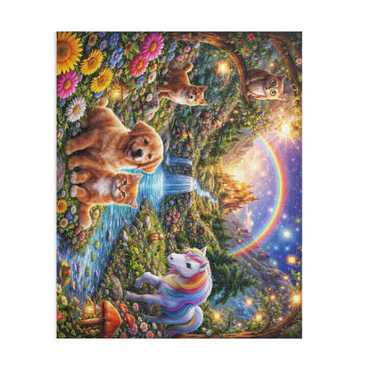 Rainbow Unicorn and Puppies Puzzle