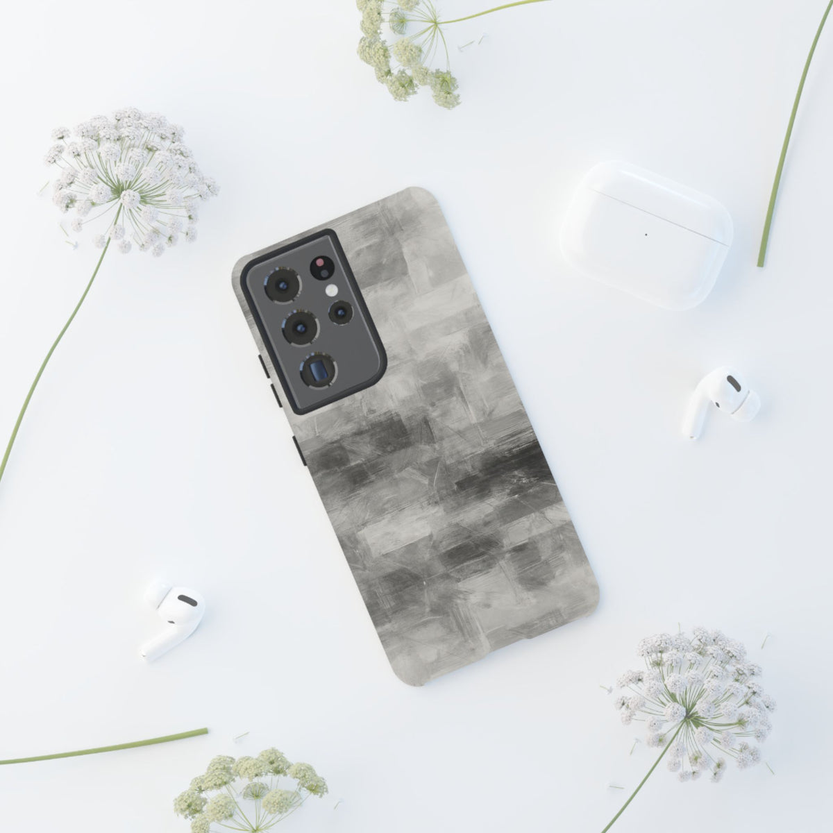Abstract Gray Grid Tough Phone Case - view 80