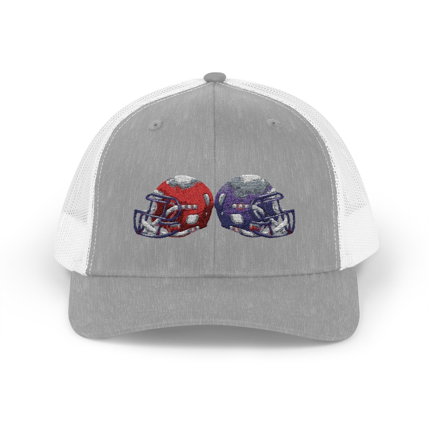 Sporty Snapback Trucker Cap with Football Helmets, Baseball Cap, Outdoor Activity Hat, Gift for Sports Fans, Team Spirit Wear - TRV