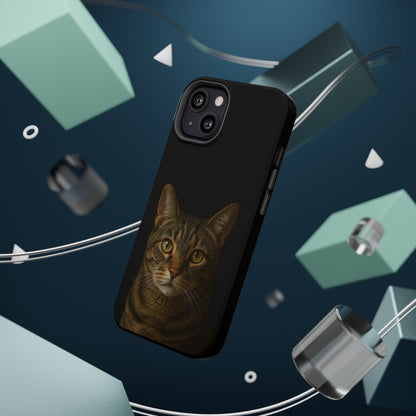 Magnetic Impact-Resistant Phone Case — Realistic Tabby Cat Portrait