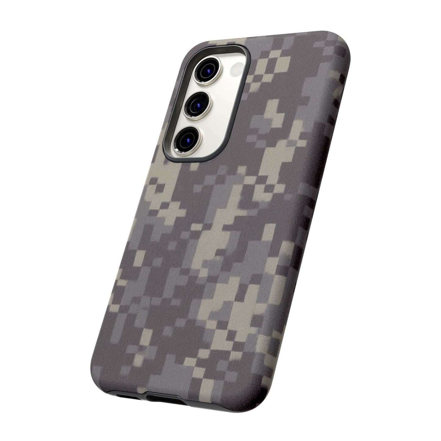 Camouflage tough phone case by Printify featuring rugged digital camo design, protective cover for smartphone durability and style.