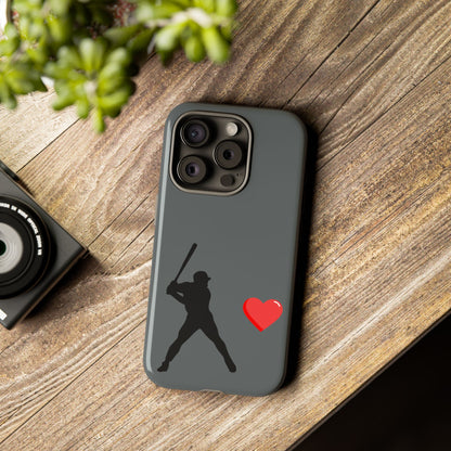 Printify Baseball Love phone case featuring sports-themed design, durable protective cover for sports fans and Father's Day gift.