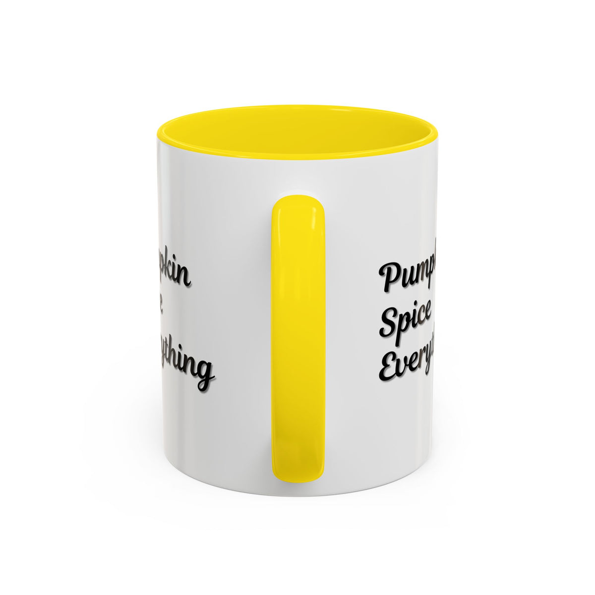 Pumpkin Spice Everything accent coffee mug by Printify, fall seasonal 11oz/15oz ceramic coffee cup with pumpkin and spice design.