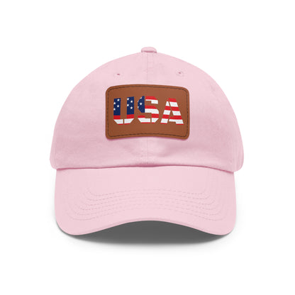 Dad Hat with Leather Patch (Rectangle)