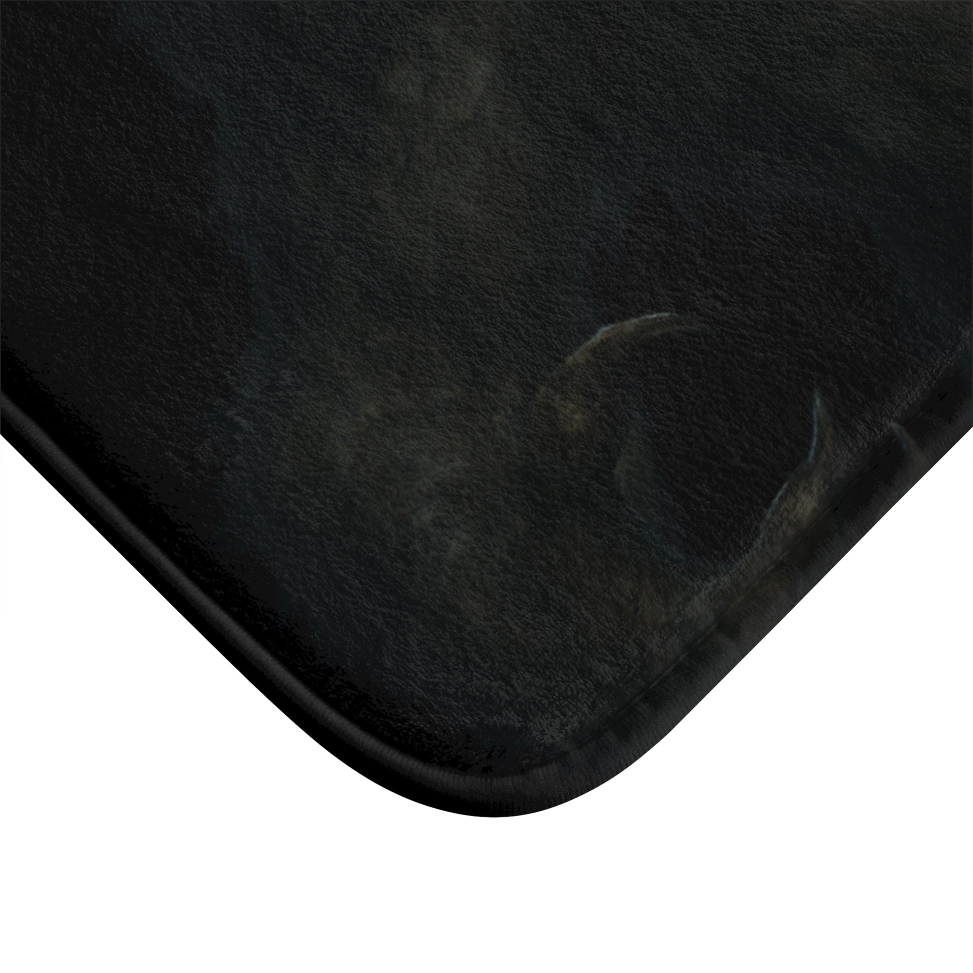 Dark gothic werewolf bath rug featuring a monster design, made by Printify, suitable for bathroom decor.