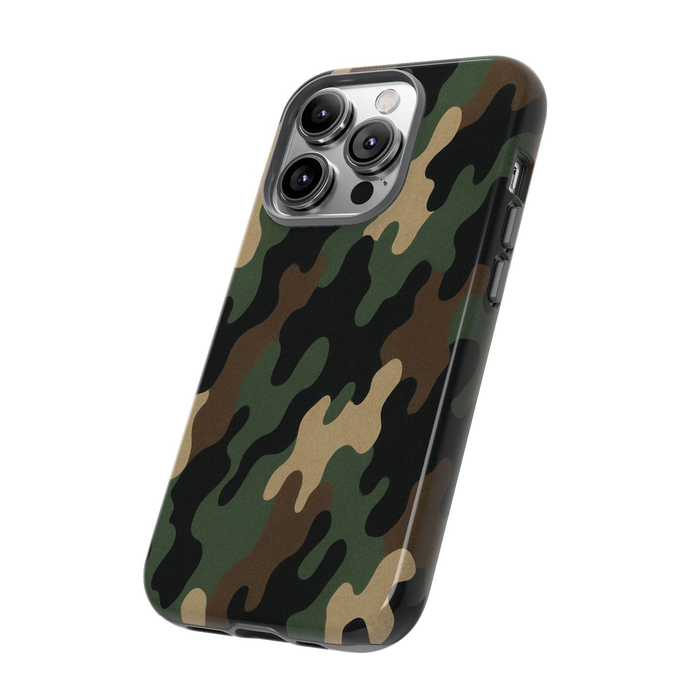 Camouflage tough phone case by Printify, rugged protective design with camo pattern for durable smartphone protection.