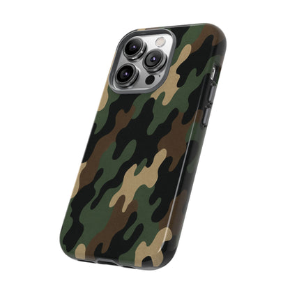 Camouflage tough phone case by Printify, rugged protective design with camo pattern for durable smartphone protection.