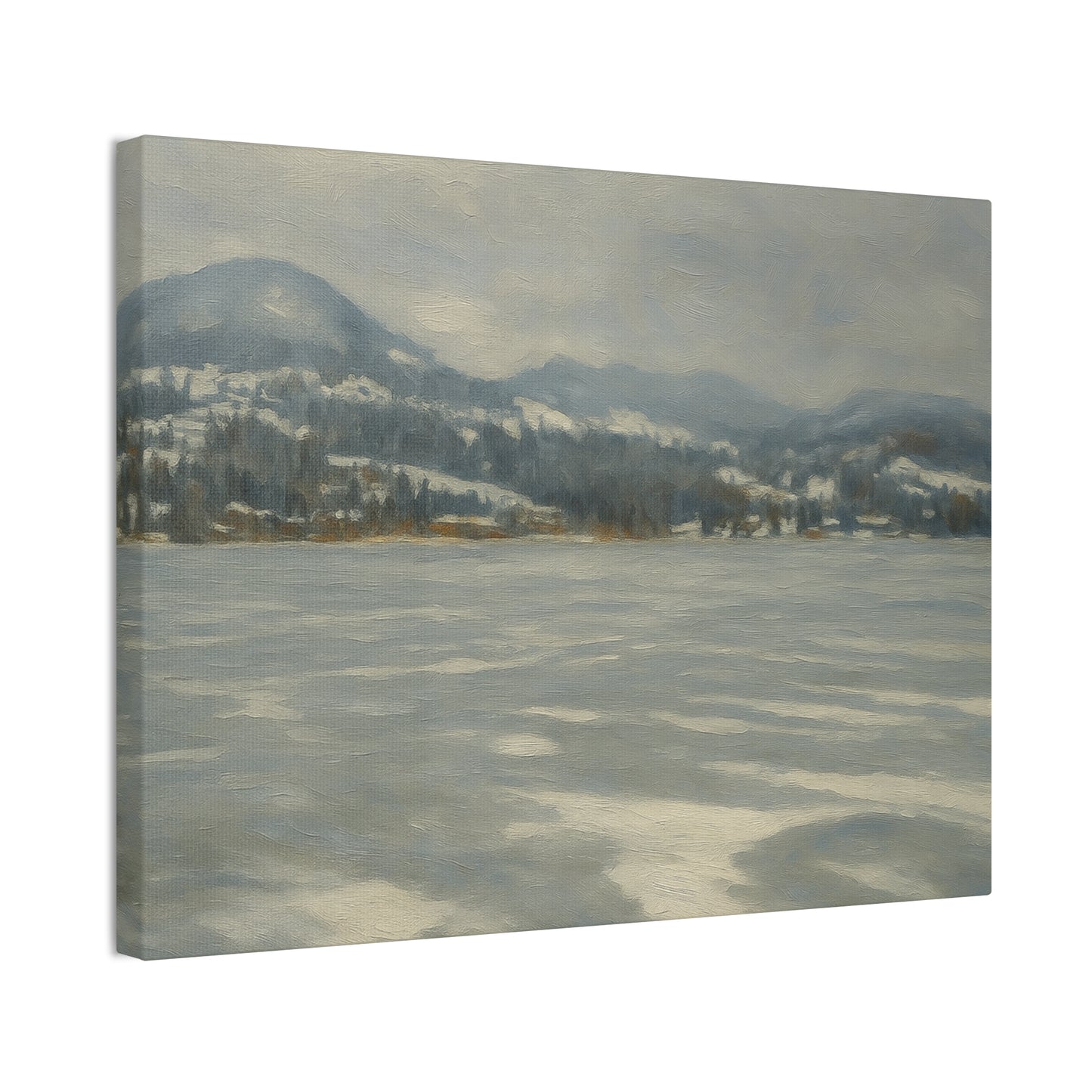 Serene Landscape Canvas Art, Tranquil Wall Decor, Perfect for Home, Office, or Gift, Ideal for Winter Holidays, Cozy Vibes, Scenic Artwork
