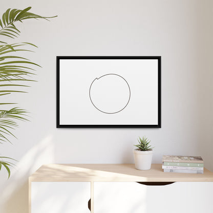 Framed matte canvas wall art featuring a minimal circular line design by Printify, ideal for modern home decor.