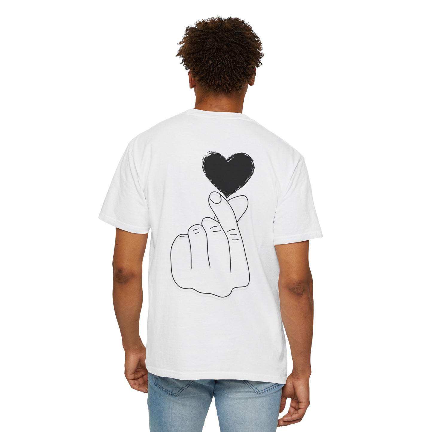Unisex Garment-Dyed T-Shirt with Heart Design | Casual Trendy Wear for All Occasions