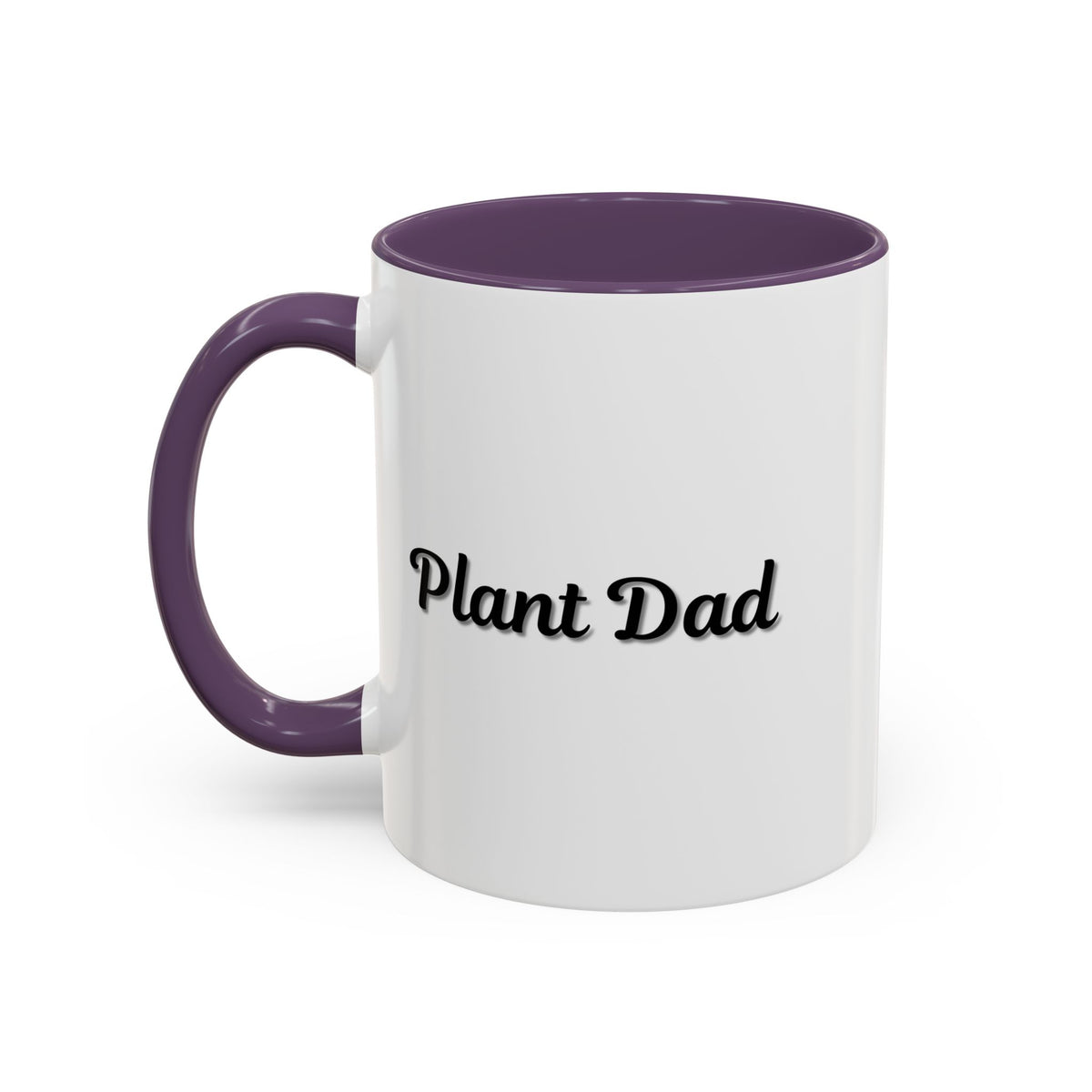 Black-handle Plant Dad coffee mug featuring plant lover design, available in 11oz or 15oz sizes, ideal for plant enthusiasts.