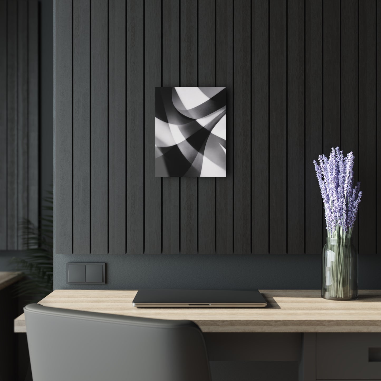 Abstract Black and White Geometric Acrylic Print | Wall Art French Cleat Hanging