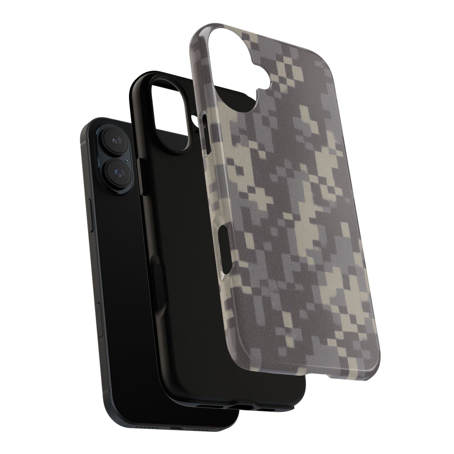 Digital camouflage tough phone case by Printify, rugged protective cover for smartphones with digital camo pattern.
