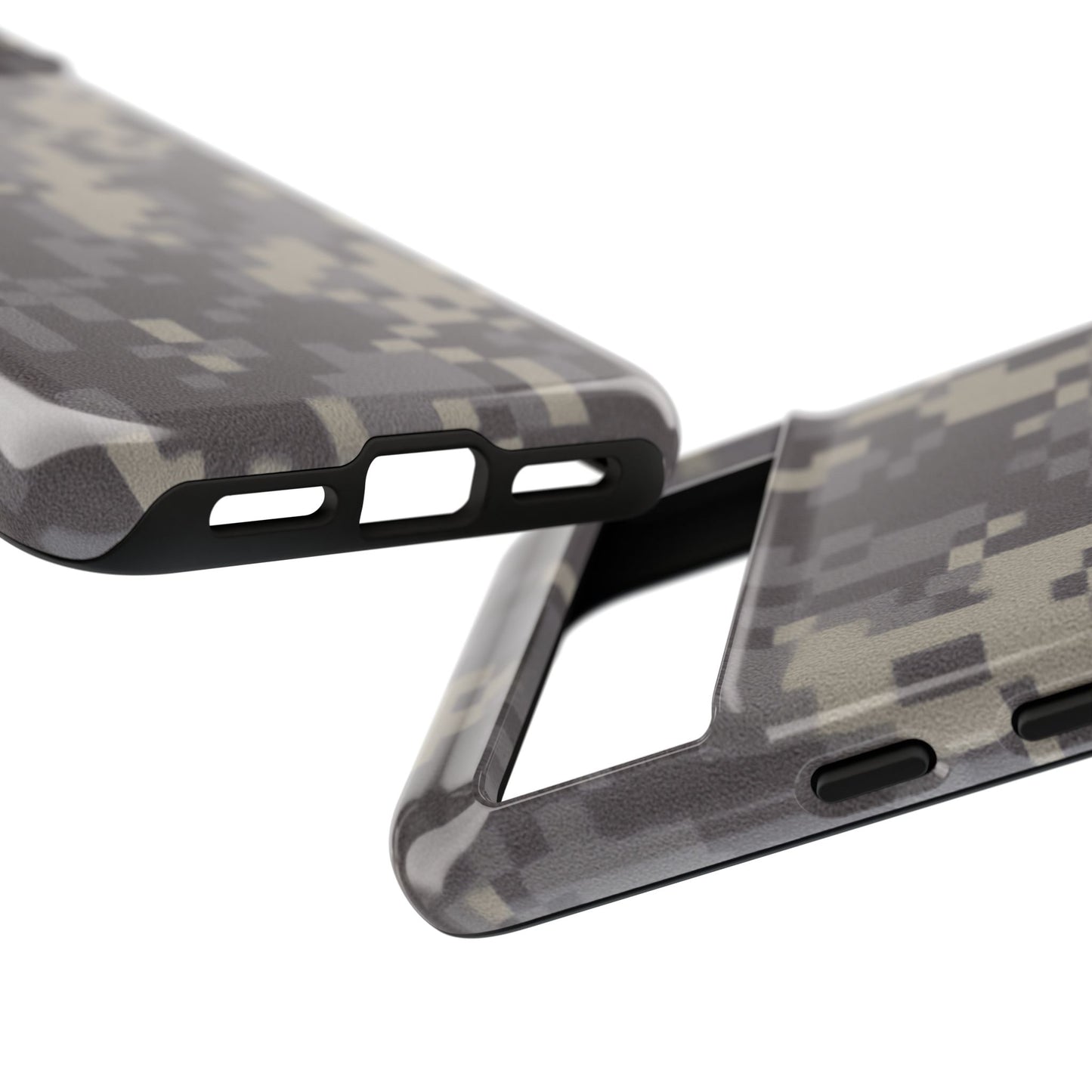 Digital camouflage tough phone case by Printify, rugged protective cover for smartphones with a durable camo design.